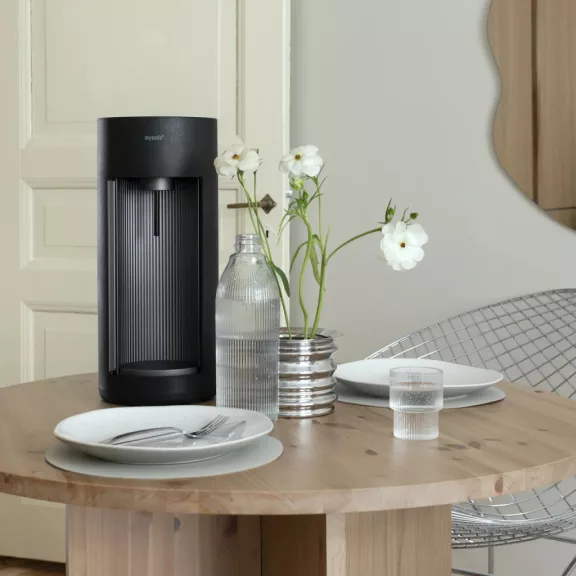 Mysoda Glassy Szódagép, Fekete - 1 db 1L Palack + 1 db Co2 Patron