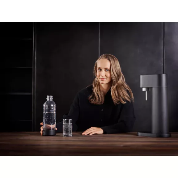Mysoda Woody Fekete szódagép, 1L palack, Co2 patron