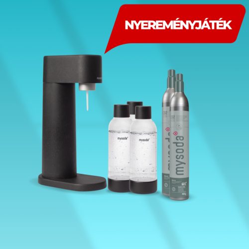Mysoda - Nyári Csomag - Fekete Woody Szódagép+Co2 Patron + Palack